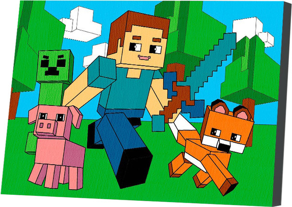 Изображение товара Картина по номерам Sima-Land Друзья в Кубическом Мире / 10958647