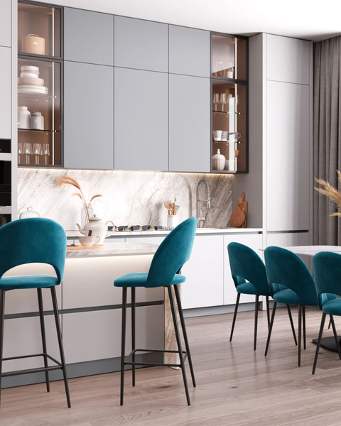 Изображение товара Стул Stool Group Меган SN / LV-122-H58-01B-01 (велюр пыльно-синий)