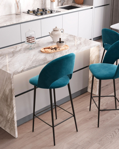 Изображение товара Стул Stool Group Меган SN / LV-122-H58-01B-01 (велюр пыльно-синий)