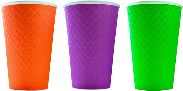 Изображение товара Набор бумажных стаканов Суперпак Waffle Color двухслойные 400мл (25шт)