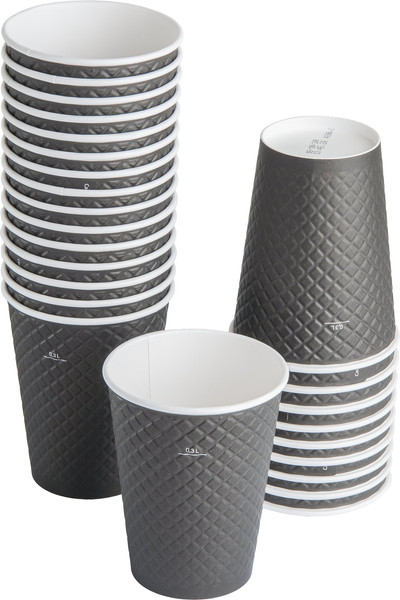 Изображение товара Набор бумажных стаканов Суперпак Waffle Black 300мл (25шт)