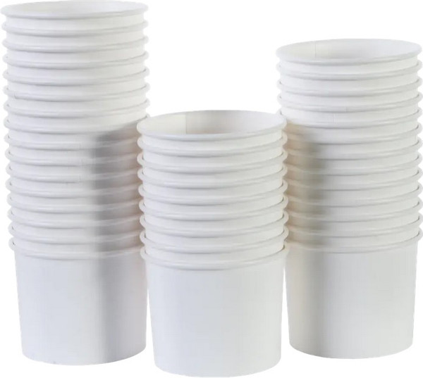 Изображение товара Набор одноразовых контейнеров Суперпак бумажные 395мл (38шт, белый)