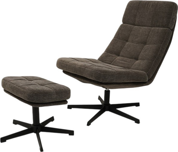 Изображение товара Кресло мягкое LAGOMA Леон с банкеткой (серо-коричневый)