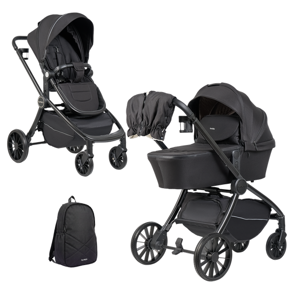 Изображение товара Детская универсальная коляска Farfello 2в1 Baby shell Total / BS-11 (черный/черная рама)
