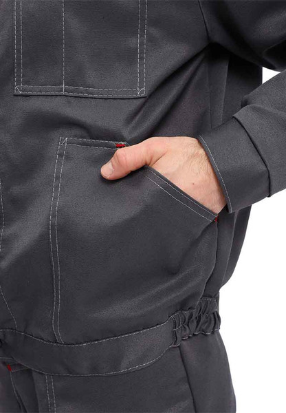 Изображение товара Комплект рабочей одежды УРСУС Легион КОС817-303 (темно-серый/красный, 52-54/182-188)