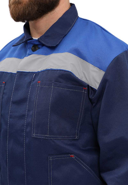 Изображение товара Комплект рабочей одежды УРСУС Легион КОС817-002 (темно-синий/василек, 44-46/170-176)