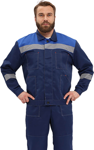 Изображение товара Комплект рабочей одежды УРСУС Легион КОС817-002 (темно-синий/василек, 56-58/182-188)