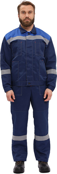 Изображение товара Комплект рабочей одежды УРСУС Легион КОС817-002 (темно-синий/василек, 60-62/182-188)