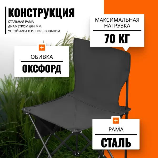 Изображение товара Комплект складной мебели Sundays Стол ZC-CT003 + Кресло Coyote TOS KB-L 39x39x65 (2шт, черный)