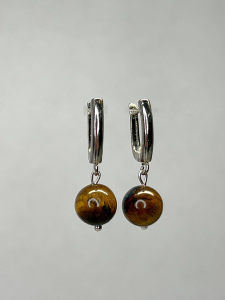 Изображение товара Серьги Wolves Тигровый глаз Серебрение 1856