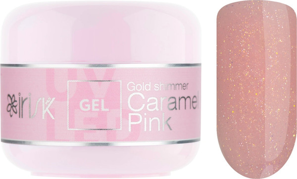 Моделирующий гель для ногтей IRISK ABC тон 17 Caramel Pink (Gold shimmer) (15мл)