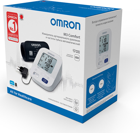 Изображение товара Тонометр Omron МЗ Comfort (HEM-7155-ALRU) + адаптер, универсальная манжета