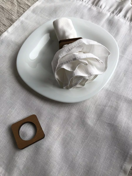 Изображение товара Сервировочная салфетка ОМурМебель 50x35см с рюшами + 5шт колец (5шт, белый)