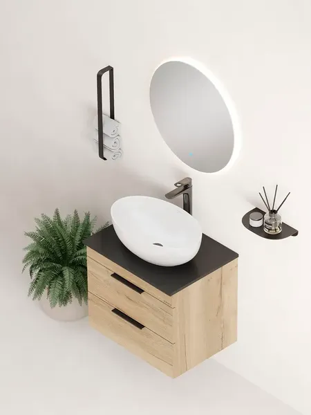 Изображение товара Тумба с умывальником Onika Легран 60.13 подвесная 106162 + Kirovit Фостер 60