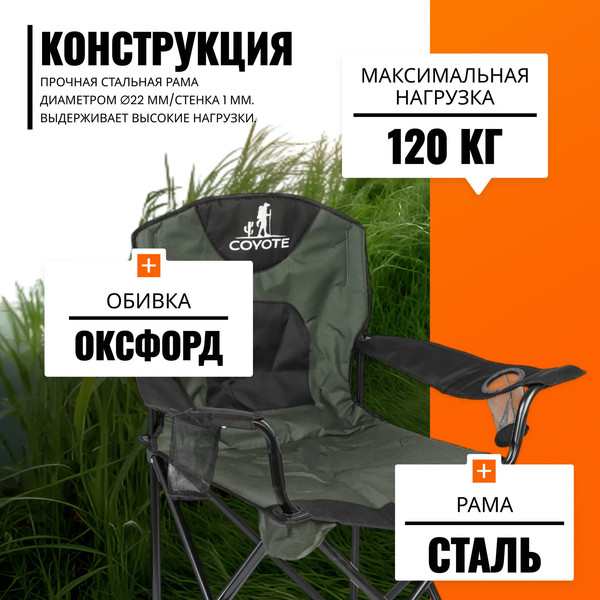 Изображение товара Комплект складной мебели Coyote Стол HYT003 50x80см + Кресло YZ-24 (4шт)