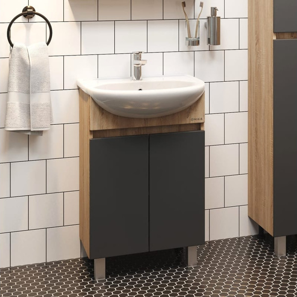 Изображение товара Тумба с умывальником Onika Милтон 50 105037 + Rosa Уют 50