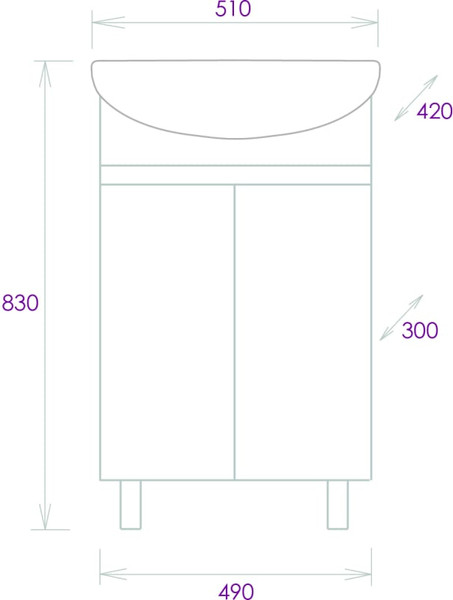Изображение товара Тумба с умывальником Onika Милтон 50 105037 + Rosa Уют 50