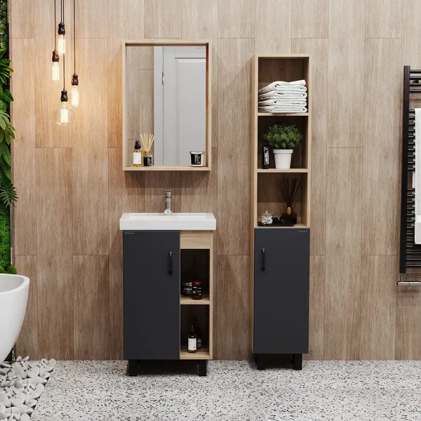 Изображение товара Тумба с умывальником Onika Тимбер 50 105035 + Kirovit Фостер 50