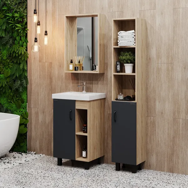 Изображение товара Тумба с умывальником Onika Тимбер 50 105035 + Kirovit Фостер 50