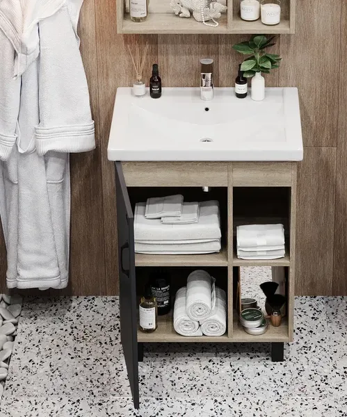 Изображение товара Тумба с умывальником Onika Тимбер 50 105035 + Kirovit Фостер 50