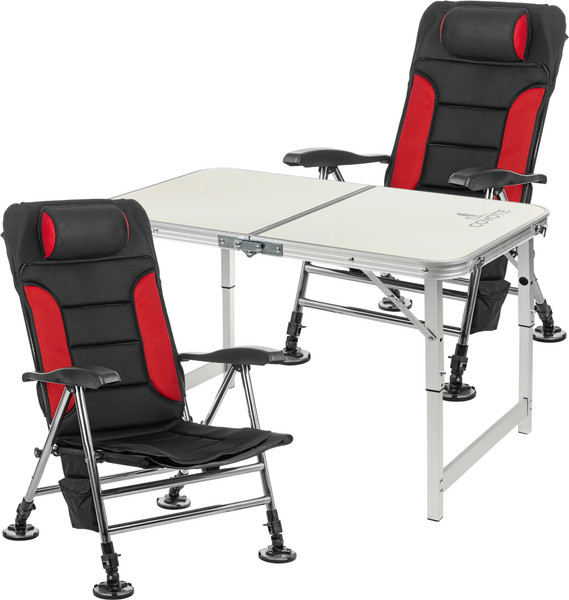 Изображение товара Комплект складной мебели Coyote Стол HYT003 50x80см + Кресло HYK001 (2шт, черный/красный)