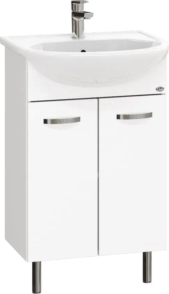 Изображение товара Тумба с умывальником Onika Коралл 55.10 105558 + Rosa Уют 55 белый