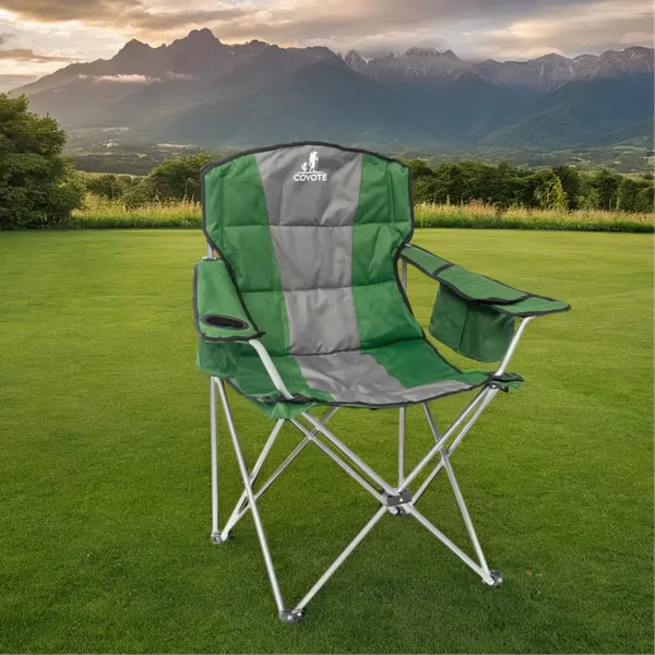 Изображение товара Комплект складной мебели Coyote Стол HYT003 50x80см + Кресло HKC-1003B (4шт, зеленый/черный)