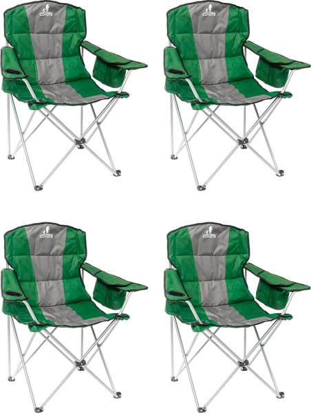 Изображение товара Комплект складной мебели Coyote Стол HYT003 50x80см + Кресло HKC-1003B (4шт, зеленый/черный)