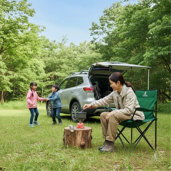 Изображение товара Комплект складной мебели Coyote Стол HYT003 50x80см + Кресло HKC-1001A (4шт, зеленый)