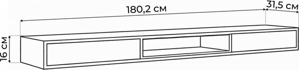 Изображение товара Тумба Woodville ТВ Делора 1.8м (оникс/файерстоун)