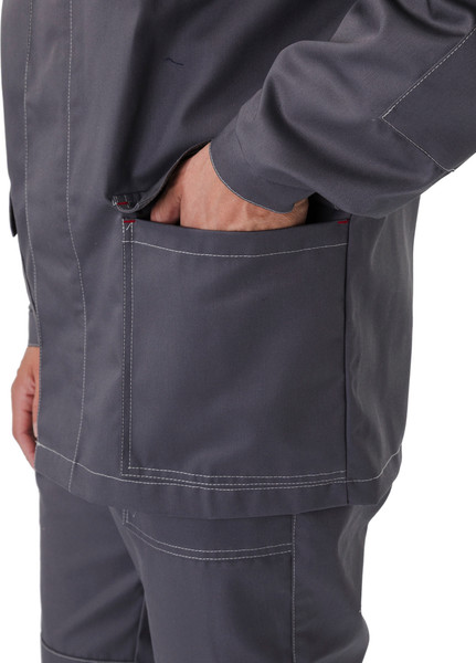 Изображение товара Комплект рабочей одежды УРСУС Ударник КОС317-303 (темно-серый/красный, 56-58/170-176)