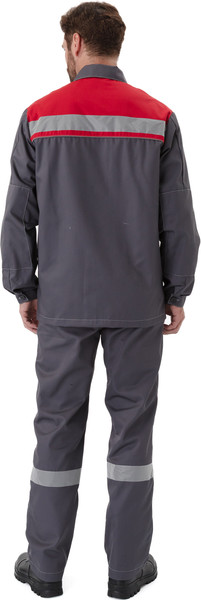 Изображение товара Комплект рабочей одежды УРСУС Ударник КОС317-303 (темно-серый/красный, 56-58/182-188)