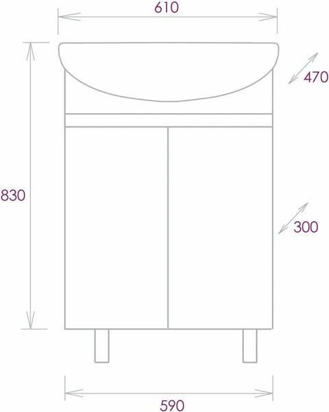 Изображение товара Тумба с умывальником Onika Милтон 60 106146 + Santek Миранда 80 1WH302251