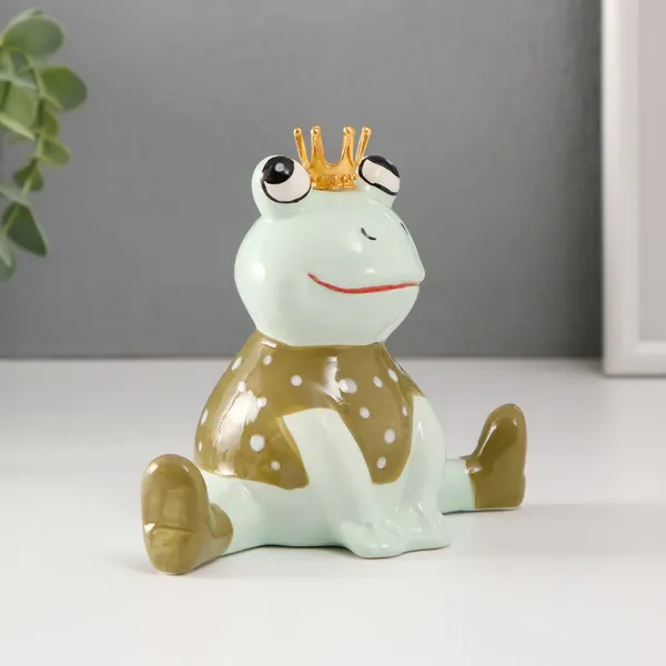 Изображение товара Статуэтка Sima-Land Лягушонок в футболке в горошек, в короне 9866874