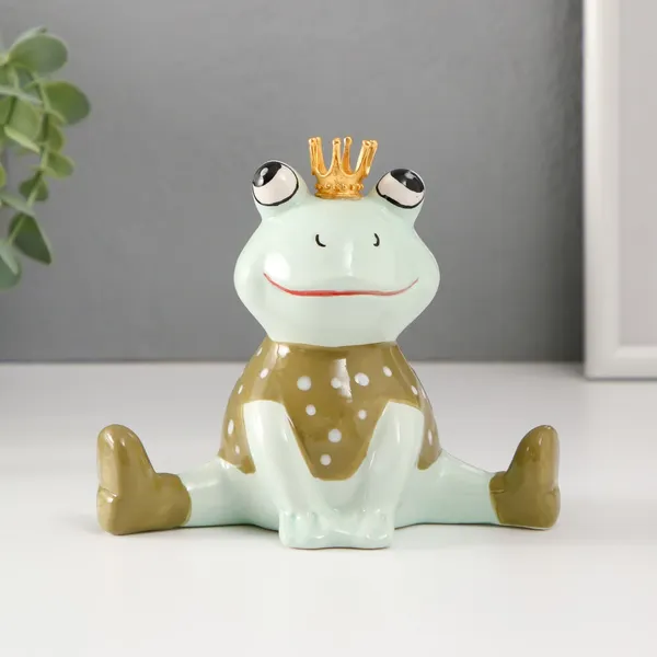 Изображение товара Статуэтка Sima-Land Лягушонок в футболке в горошек, в короне 9866874