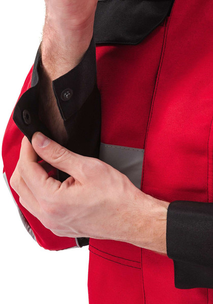 Изображение товара Костюм рабочий УРСУС Респект КОС821-КРАСНЫЙ/ЧЕРНЫЙ (красный/черный, 60-62/182-188)