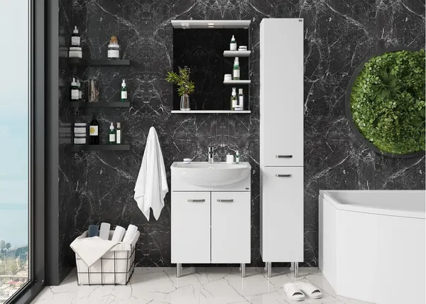 Изображение товара Тумба с умывальником Onika Коралл 60.10 106149 + Rosa Уют 60