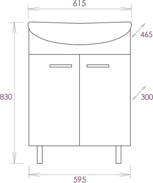 Изображение товара Тумба с умывальником Onika Коралл 60.10 106149 + Rosa Уют 60
