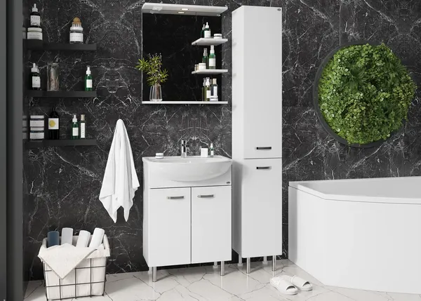 Изображение товара Тумба с умывальником Onika Коралл 60.10 106149 + Rosa Уют 60