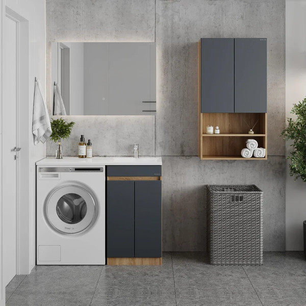 Изображение товара Тумба с умывальником Onika Милтон Нова 58 105807 + Madera Kamilla 120 L