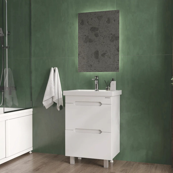 Изображение товара Тумба с умывальником Onika Айленд 60 106160 + Kirovit Фостер 60