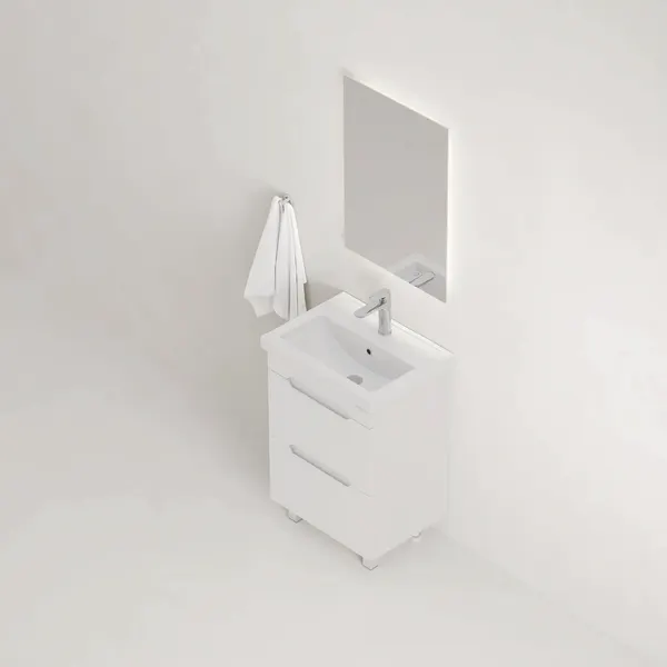 Изображение товара Тумба с умывальником Onika Айленд 60 106160 + Kirovit Фостер 60