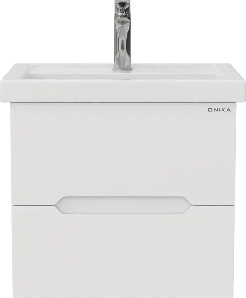 Изображение товара Тумба с умывальником Onika Айленд 60.13 2 ящика 106161 + Kirovit Фостер 60