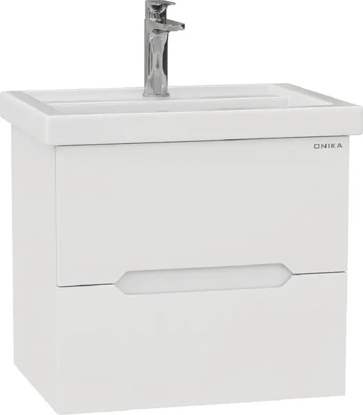 Изображение товара Тумба с умывальником Onika Айленд 60.13 2 ящика 106161 + Kirovit Фостер 60
