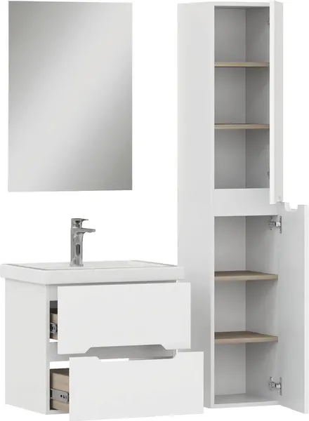 Изображение товара Тумба с умывальником Onika Айленд 60.13 2 ящика 106161 + Kirovit Фостер 60