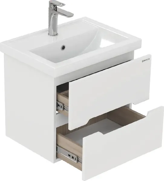 Изображение товара Тумба с умывальником Onika Айленд 60.13 2 ящика 106161 + Kirovit Фостер 60