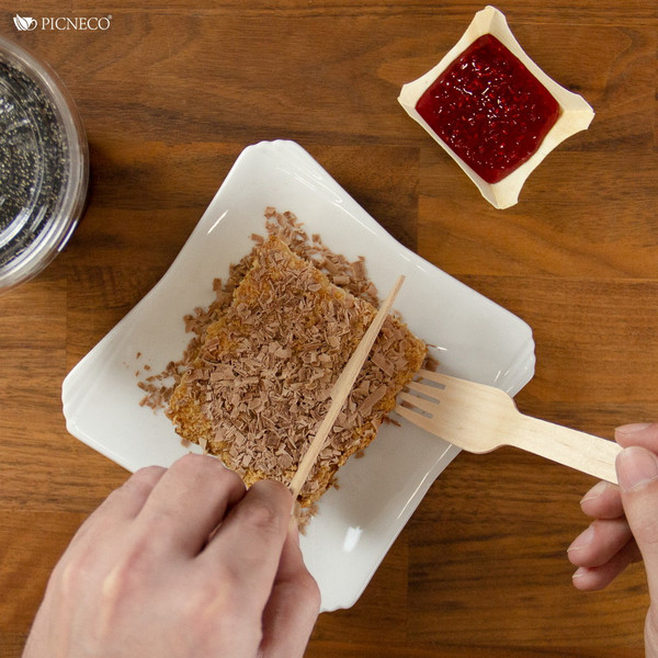 Изображение товара Набор одноразовых вилок Суперпак деревянные 165мм (100шт)