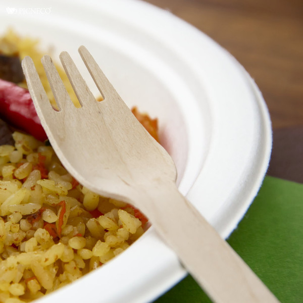 Изображение товара Набор одноразовых вилок Суперпак деревянные 165мм (100шт)