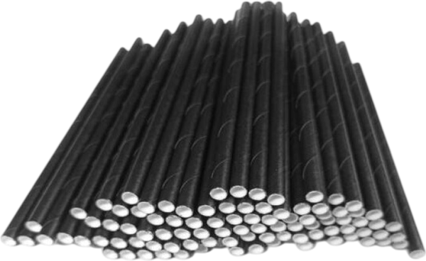 Изображение товара Набор одноразовых трубочек Суперпак бумажные 6x197 (250шт, черный)