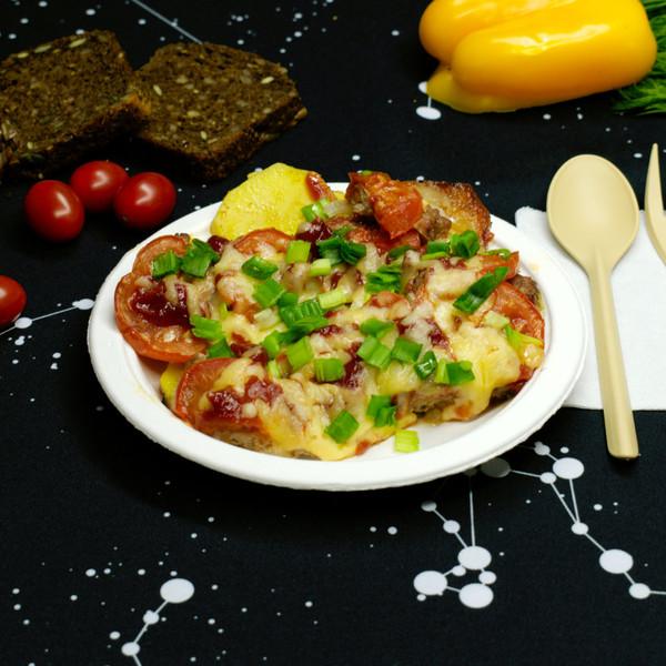 Изображение товара Набор одноразовых тарелок Суперпак ЭВ D=180мм растительное волокно (50шт, белый)